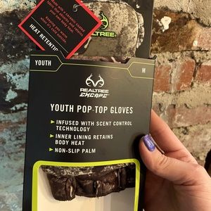 Realtree excape youth m pop top hunting gloves